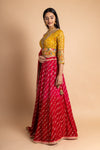 Maroon Georgette Lehenga Set With Readymade Blouse