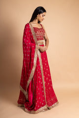 Georgette Lehenga Set With Readymade Blouse